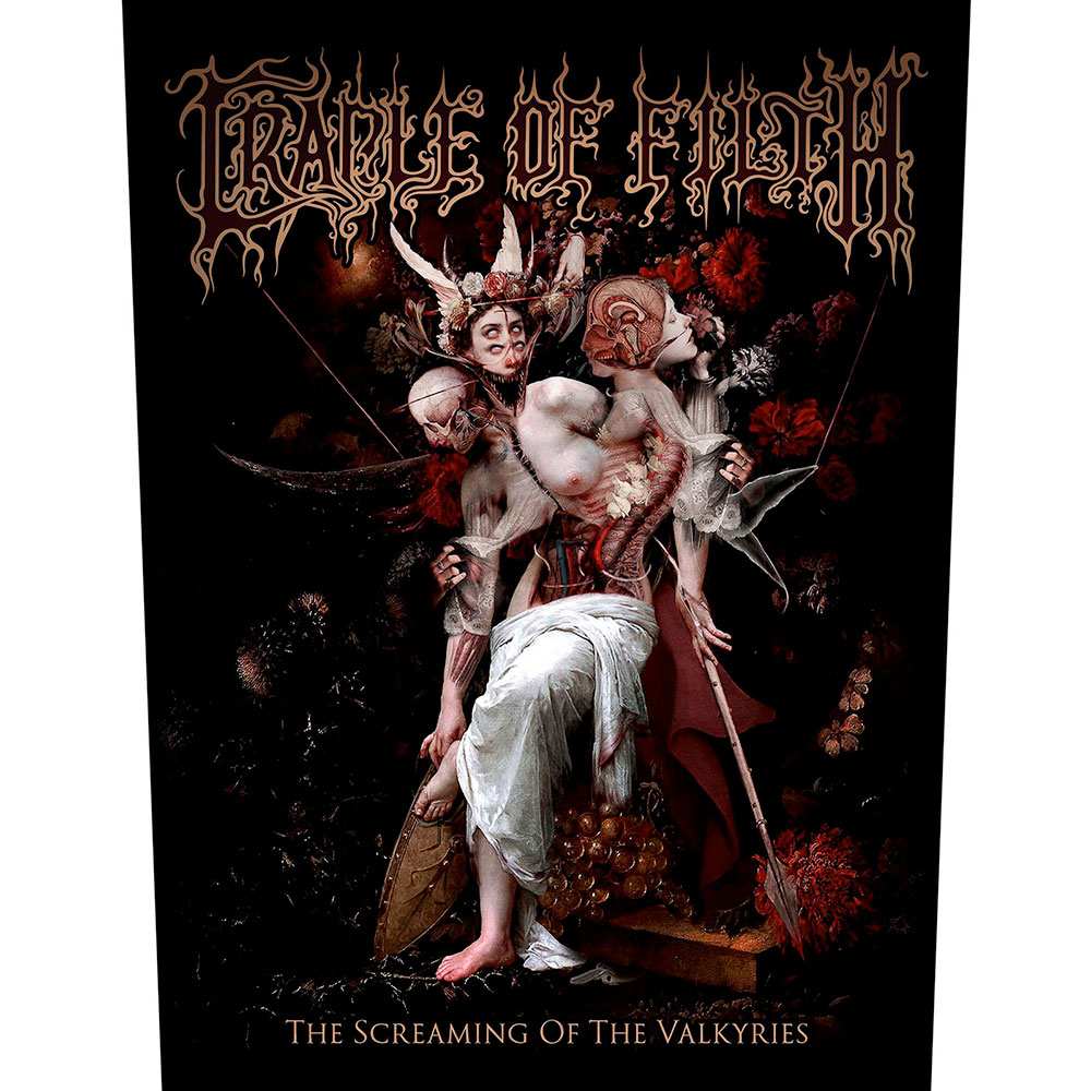 Cradle Of Filth - Screaming Of The Valkyries Rugpatch - Zwart